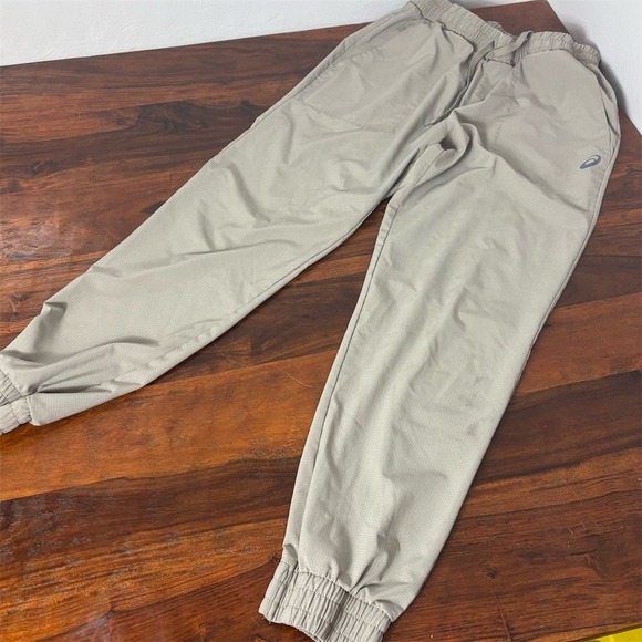 ASICS Men's Jogger Pants Beige Size L Casual Elastic Waistband - Picture 1 of 8
